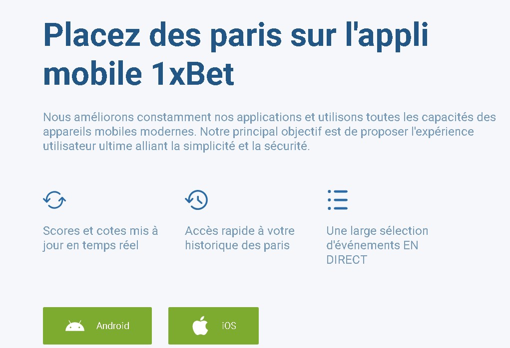 appli 1xBet France